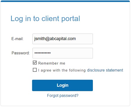 Password-protected portal